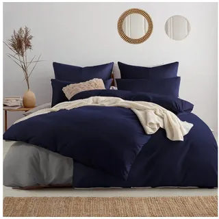 luxuskollektion Bettgarnitur Blau 135 x 200 cm + 2 x 80 x 80 cm