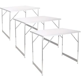 Lemodo 3-teiliger Tapeziertisch klappbar in schwarz - mit verstärkter Tischplatte - multifunktionaler Arbeitstisch - höhenverstellbarer Mehrzwecktisch - Malertisch bis 50 kg belastbar (weiß 50kg)