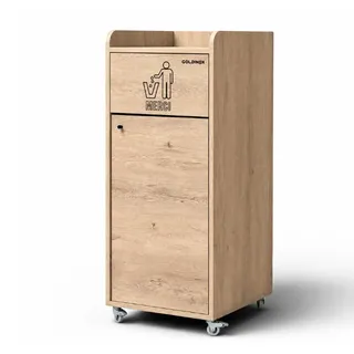 GOLDINOX Snack-Abfalleimer aus Holz in heller Eiche 100L