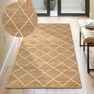HANSE HOME Kunu Juteteppich 80 x 200 cm Beige/Braun/Gold/Weiß