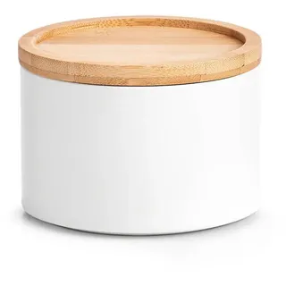 Zeller Vorratsdose Metall/Bamboo weiß Ø 13 x 10 cm 0,88 l
