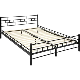 Tectake Bettgestell 140 x 200 cm schwarz