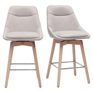 miliboo Skandinavische Barhocker 65 cm Beige