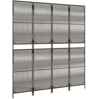 vidaXL Paravent 4-tlg. Braun Poly Rattan