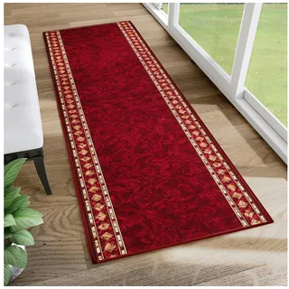 Tapiso Läufer Anti Rutsch, rechteckig, Höhe: 6 mm, Antirutsch Flurläufer Meterware, rutschfest, pflegeleicht rot 80 cm x 600 cm x 6 mm