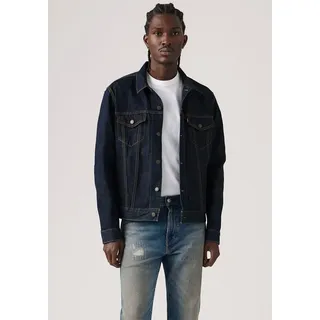 Jeansjacke LEVI'S "VINTAGE FIT TRUCKER JKT", Herren, Gr. L, blau (wash it out rinse t), Denim/Jeans, Obermaterial: 100% Baumwolle, unifarben, hüftlang, Rundhals, 1-Knopf-Manschette, Jacken Jeansjacke, mit Knopfleiste