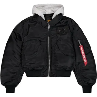 Alpha Industries Damen CWU-45/P Hooded Bomberjacke, Black, XS
