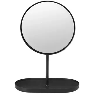 blomus Kosmetikspiegel -MODO- Designer Schminkspiegel: Tägliche Routine mit luxuriösem Touch, Elegant, Designerstück, Titanbeschichtung, 5-fach Zoom, Edelstahl, Robust schwarz