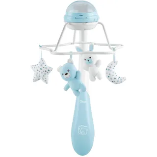 CHICCO First Dreams Rainbow Musical Karussell, 3in1 Neugeborenen Karussell mit beruhigenden Melodien und Regenbogen Projektion, mit 4 weichen Anhängern, kompatibel mit Next2Me Wiegen, 0 Monate +, Blau