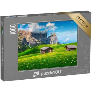 puzzleYOU: Puzzle 1000 Teile „Malerische Landschaft der Seiser ALM, Dolomiten, Südtirol“ – aus der Puzzle-Kollektion Südtirol, Seiser ALM