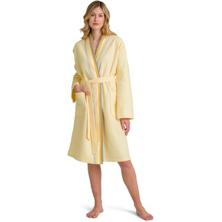 MÖVE Summer Piquée Kimono, Waffelpiquée, Größe L, aus 100% Baumwolle, Snow/Yellow