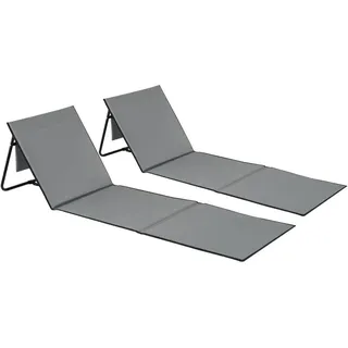 Tectake Sonnenliege 157 x 53 x 1,7 cm Grau
