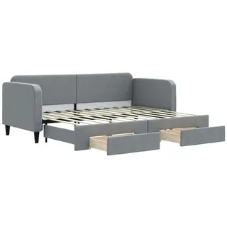 vidaXL Bett Tagesbett Ausziehbar mit Schubladen Hellgrau 80x200 cm Stoff grau