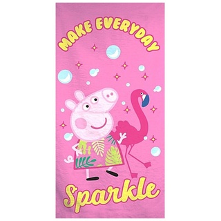 Peppa Pig Badetuch MAKE EVERYDAY SPARKLE - Peppa Wutz, Mikrofaser, Kinder Strandtuch 70 x 140 cm rosa
