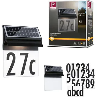 Paulmann Solar Hausnummernleuchte Neda Kunststoff/Metall 14 lm IP44 3000K 1 Stk. Schwarz