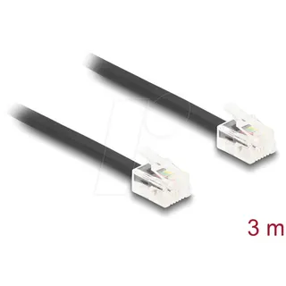 DeLock Telefonkabel RJ11 Stecker / Stecker, schwarz, 3 m