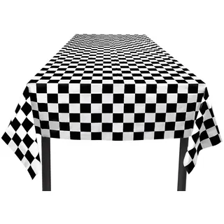 Boland 44755 - Tischdecke Racing, Größe 130 x 180 cm, Rennfahrer, Zielflagge, Tischtuch, Dekoration, Partygeschirr, Partyzubehör, Geburtstag, Birthday, Mottoparty, Karneval, Kinderfasching
