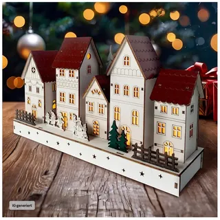 Hti-Living Weihnachtsdorf Schneemann 0,32 m rot/weiß