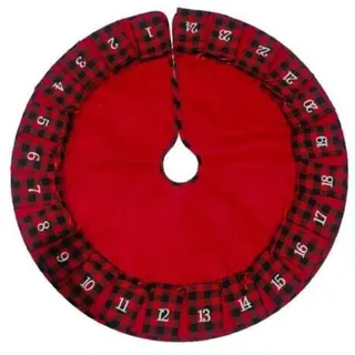 92 Cm Große Grinch-weihnachtsbaumdecke, Weihnachtskalender, Countdown, Geschenktüte, Weihnachtsbaumanhänger, Rot-schwarzes Gittermuster