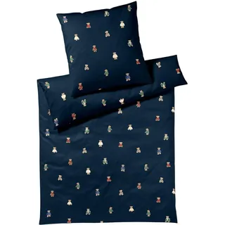 ELEGANTE Teddy Flanell Blau 135 x 200 cm + 80 x 80 cm