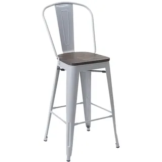 Proregal Barhocker mit Lehne 77 cm Grau