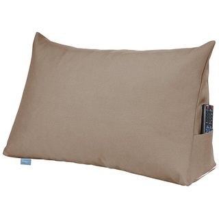 XDREAM Rückenkissen ergonomisches Keilkissen für Bett und Sofa, 1-tlg., als Kopfkissen oder Venenkissen verwendbar, mit praktischem Seitenfach braun