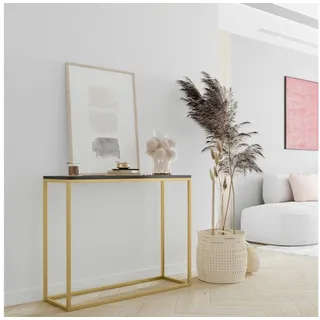 Design Möbel Konsolentisch Konsolentisch LOFT DESIGN Schwarz / Gold DM 100 cm