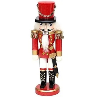 Dekohelden24 Wunderschöner Nussknacker Soldat 35 cm Holz Rot