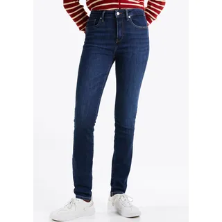 Tommy Hilfiger Skinny-fit-Jeans TOMMY HILFIGER "HERITAGE COMO SKINNY RW", Damen, Gr. 29, Länge 28, blau (nos dunkelblau), Denim/Jeans, Obermaterial: 95% Baumwolle, 4% Elastomultiester, 1% Elasthan, unifarben, casual, skinny fit lang, Jeans, mit Tommy Hilfiger Logo-Badge