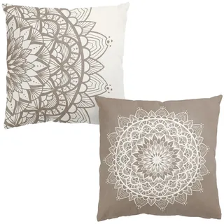 Bilderwelten Dekokissen, Weiß, Textil, Orientalisch, Füllung: Polyester, Quadratisch, 50x50 cm, Made in Germany, Wohntextilien, Kissen, Dekokissen