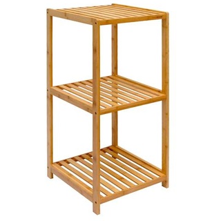 Badregal 83x38x40cm Bambus Holz Regal 3 Fächer Bad Badezimmer Standregal Ablage