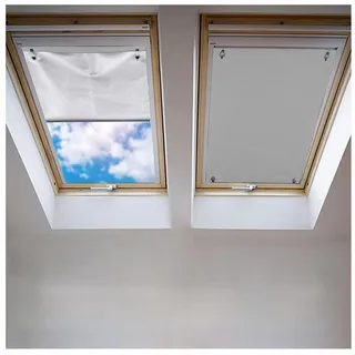 Johgee Dachfenster Rollo Thermo Sonnenschutz 43x76cm, Grau Vorhänge