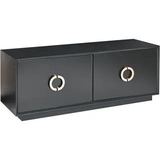 Beliani Oxnard Sideboard 120 x 40 x 46 cm Schwarz/Gold MDF/Metall