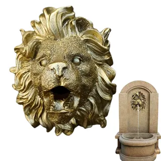 Löwenkopf Brunnenauslauf, Löwen Wandbrunnen, Springbrunnen Wandbrunnendüse, Brunnendekoration Aus Naturharz, Wandbehangkunst Für Garten, Terrasse, Hinterhof, Terrasse, Hausrasen