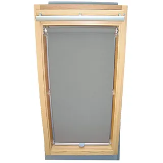 Rollo für VELUX Dachfenster Abdunkelungsrollo für TYP GGU/GPU - 608 - Farbe grau - mit Haltekrallen