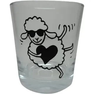 Teelicht Glas Windlicht print "Schaaf mit Herz" schwarz Ostern Handmade Unikat
