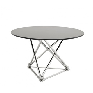 Casa Padrino Designer Luxus Esstisch mit schwarzem Glas 130 x H. 75 cm - Esszimmer Tisch