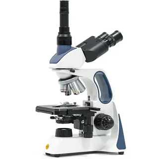 Swift SW400 Compound-Trinokular-Labor-Mikroskop, Unendliches optisches System, 40X-2500X Vergrößerung, Weitfeld 10X/25X Okulare, Ultra-präzise Fokussierung, wiederaufladbar, kamerakompatibel