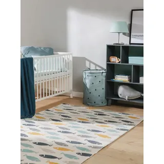 benuta Kinderteppich Fabius, rechteckig, Höhe: 6 mm, Kuscheliger Teppich fürs Kinderzimmer, Kinder-Motiv, Sanft, Weich bunt 80 cm x 150 cm x 6 mm