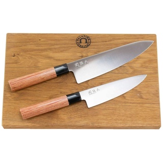 Kai Shun Seki Magoroku Redwood Messer-Set | großes und kleines Kochmesser| + großes massives Schneidebrett aus Eiche, 34x21 cm | VK: 206,90 €