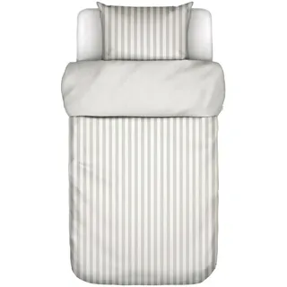 Marc O'Polo Classic Stripe Satin Beige/Grau 155 x 220 cm + 80 x 80 cm