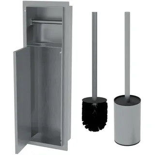 HAGO® WC Modul Toilettenpapierhalter Unterputz Edelstahl 200x600mm Wandnische