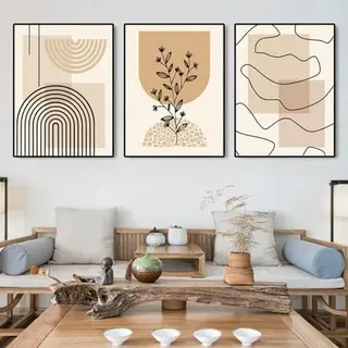 Poster 3er Set Wandbilder Boho Deko Wohnzimmer 50x70cm 50x70cm A