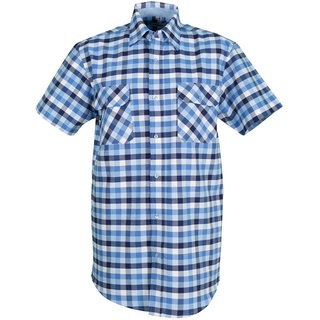 Planam Größe 47/48 Herren Hemden Countryhemd 1/4-Arm blau kariert Modell 0485