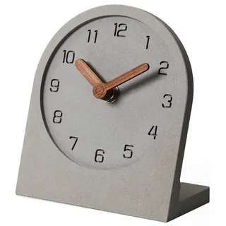 Moderne Miniatur-analog-tisch-/kaminuhr, Geräuschlos Und Batteriebetrieben, Aus Holz, Für Zuhause Oder Büro (grau).