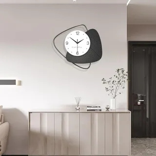 Kreative Modern Wanduhr Minimalistisch Nordischer Stil Dekorative Wanduhren Leise ohne tickgeräusche Interieur Quarzuhr Stilvolle Kunst Wanddekoration für Wohnzimmer Schlafzimmer Büro Küche, 40*36 cm