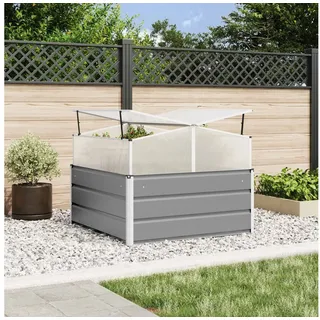 vidaXL Pflanzkübel 100 x 100 x 77 cm Silber