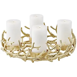Edzard Porus, Geweih-Design, Aluminium vernickelt, goldfarben, Durchmesser 42 cm
