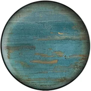 Bonna Madera Mint Gourmet Teller | 27cm | MDRMTGRM27DZ | Speiseteller, Essteller, Porzellan Geschirr | Türkis Blau Braun Grün