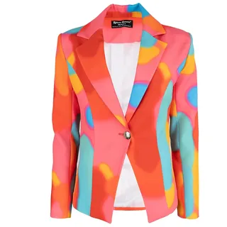 Roberto Geissini Damen Blazer Dream Bunt – Extravaganter Designer-Print – Stilbewusstes Statement-Piece - XL